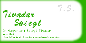 tivadar spiegl business card